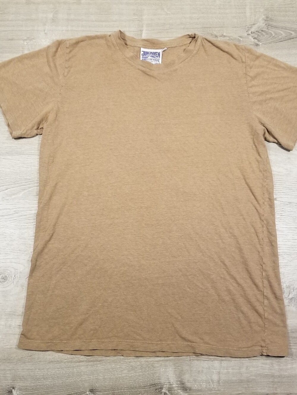 Jungmaven T Shirt Mens XL Brown Hemp Cotton Lightweight USA Casual Stretch